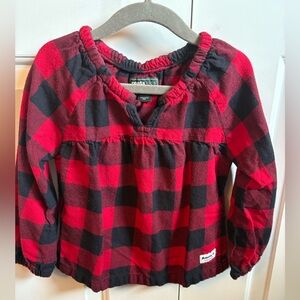 Roots Red and Black Buffalo Plaid Blouse